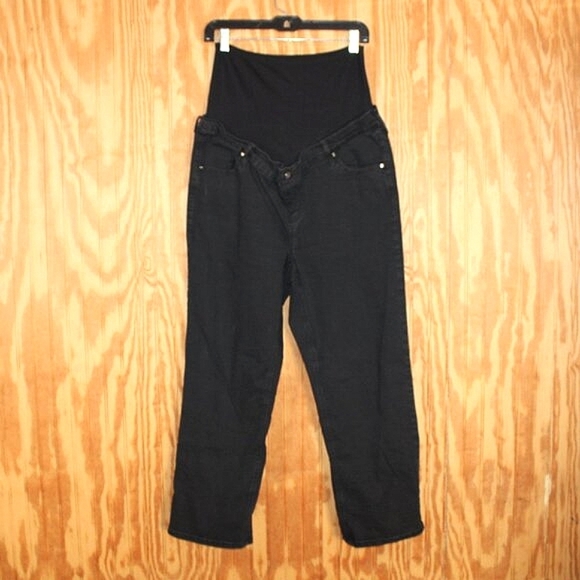 Time and Tru Denim - Time and Tru Maternity Black Straight Leg Jeans - Size L (12-14)